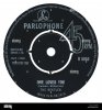 45-rpm-7-uk-record-label-of-she-loves-you-by-the-beatles-on-the-parlophone-JR0N4J.jpg